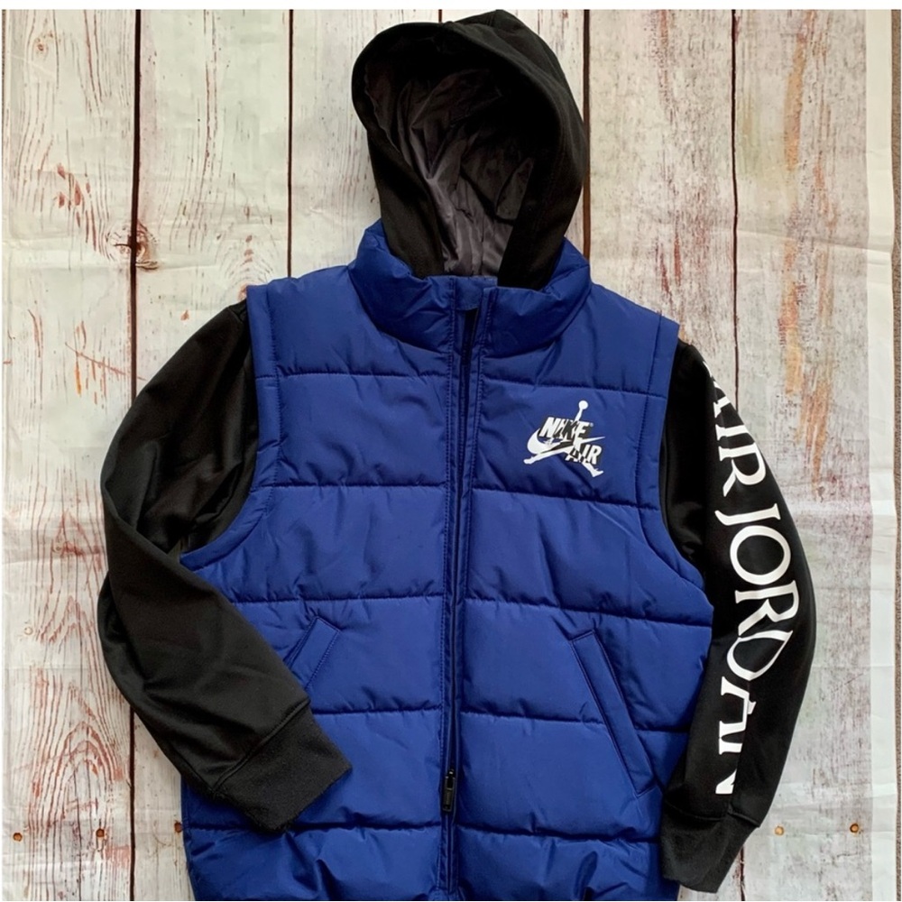 Jordan Blue and Black Kids Puffer Jacket